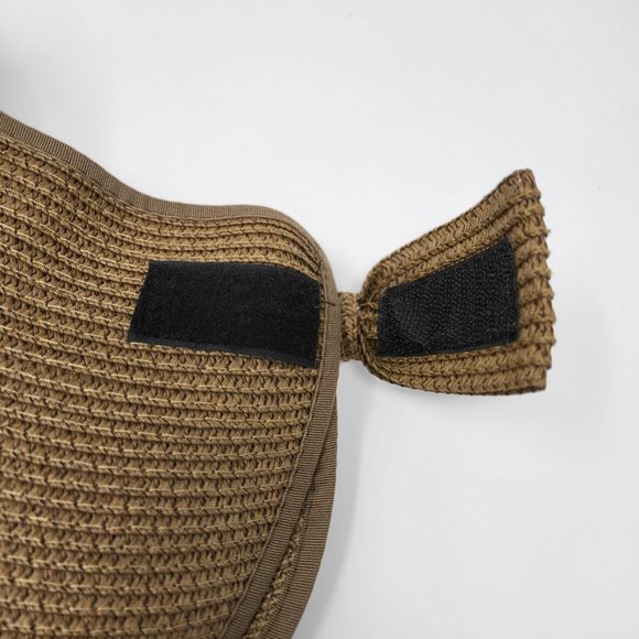 Brown Color Roll-Up Straw Hat, Summer Hat, Wide Brim Hat, Wide Brim Straw Visor - Picture 4 of 10